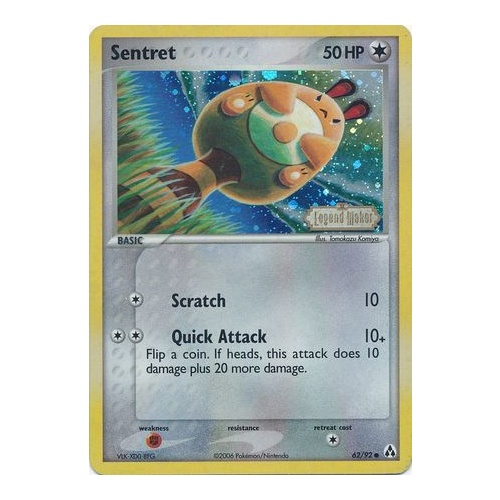 Sentret 62/92 EX Legend Maker Reverse Holo Common Pokemon Card NEAR MINT TCG