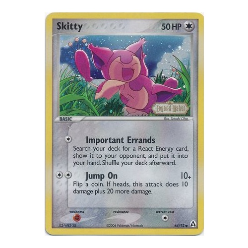 Skitty 64/92 EX Legend Maker Reverse Holo Common Pokemon Card NEAR MINT TCG