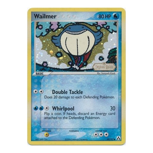 Wailmer 69/92 EX Legend Maker Reverse Holo Common Pokemon Card NEAR MINT TCG