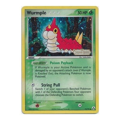 Wurmple 70/92 EX Legend Maker Reverse Holo Common Pokemon Card NEAR MINT TCG