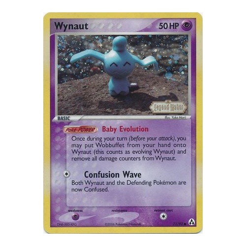 Wynaut 71/92 EX Legend Maker Reverse Holo Common Pokemon Card NEAR MINT TCG