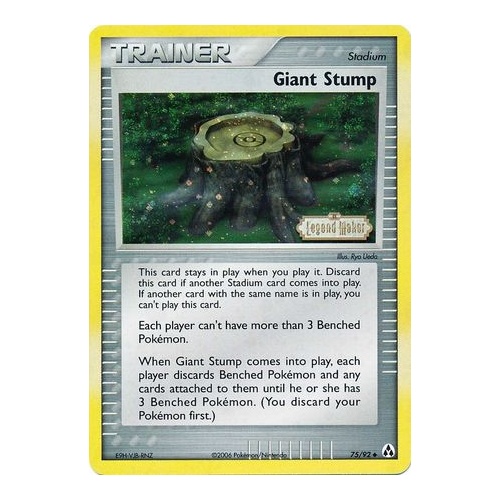 Giant Stump 75/92 EX Legend Maker Reverse Holo Uncommon Trainer Pokemon Card NEAR MINT TCG