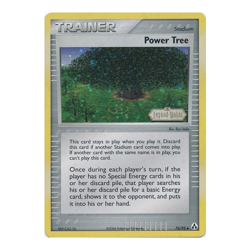 Power Tree 76/92 EX Legend Maker Reverse Holo Uncommon Trainer Pokemon Card NEAR MINT TCG