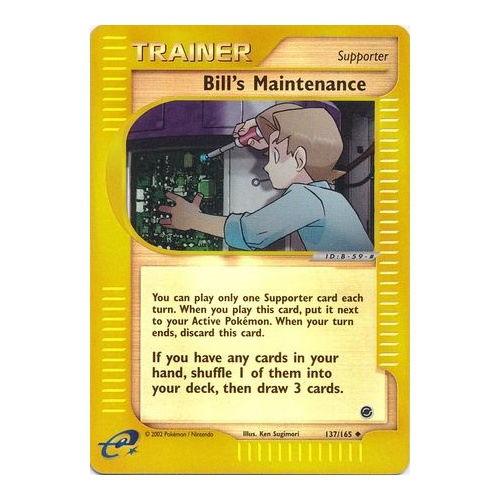 Bill/'s Maintenance 137//165 Expedition E Base Set TRAINER Pokemon Card NEAR MINT