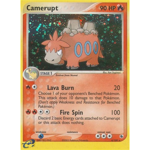 Camerupt 4/109 EX Ruby and Sapphire Holo Rare Pokemon Card NEAR MINT TCG