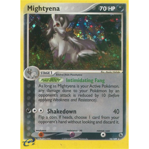 Mightyena 10/109 EX Ruby and Sapphire Holo Rare Pokemon Card NEAR MINT TCG