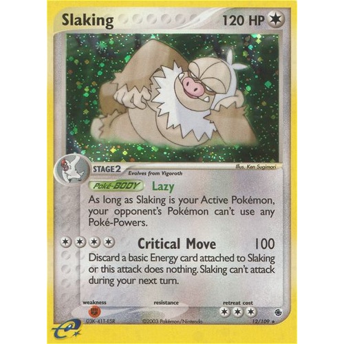 Slaking 12/109 EX Ruby and Sapphire Holo Rare Pokemon Card NEAR MINT TCG