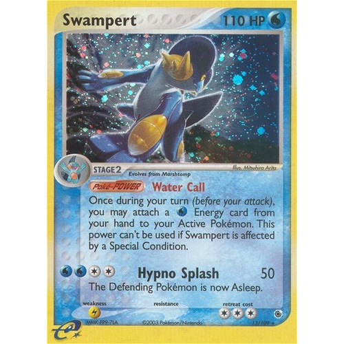 Swampert 13/109 EX Ruby and Sapphire Holo Rare Pokemon Card NEAR MINT TCG