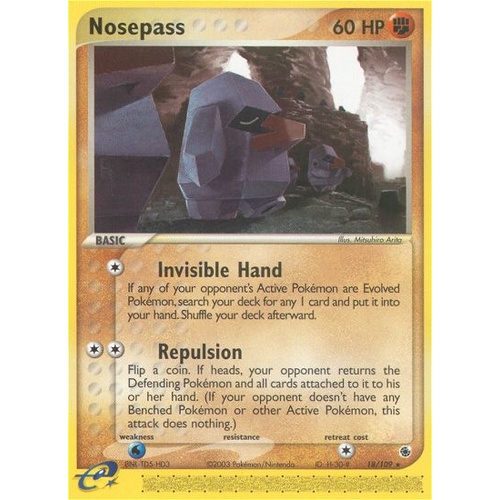 Nosepass 18/109 EX Ruby and Sapphire Rare Pokemon Card NEAR MINT TCG