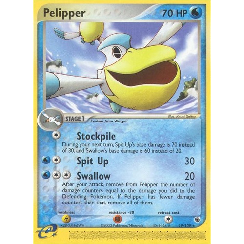 Pelipper 19/109 EX Ruby and Sapphire Rare Pokemon Card NEAR MINT TCG