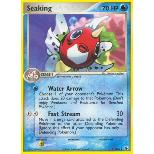 Seaking 21/109 EX Ruby and Sapphire Rare Pokemon Card NEAR MINT TCG