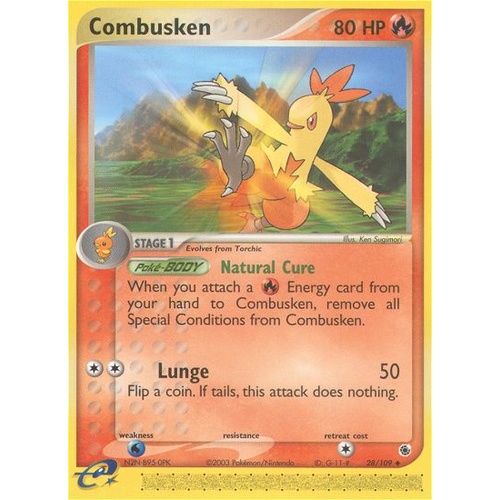 Combusken 28/109 EX Ruby and Sapphire Uncommon Pokemon Card NEAR MINT TCG