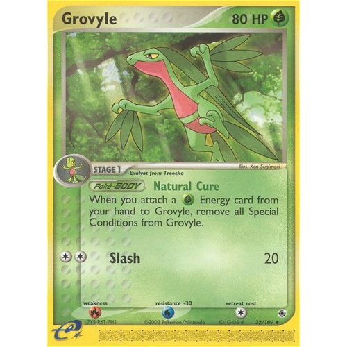 Grovyle 32/109 EX Ruby and Sapphire Uncommon Pokemon Card NEAR MINT TCG