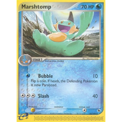 Marshtomp 40/109 EX Ruby and Sapphire Uncommon Pokemon Card NEAR MINT TCG
