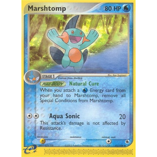 Marshtomp 41/109 EX Ruby and Sapphire Uncommon Pokemon Card NEAR MINT TCG