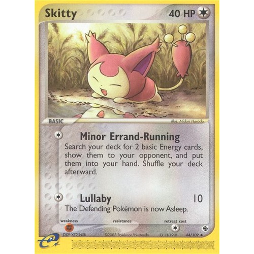 Skitty 44/109 EX Ruby and Sapphire Uncommon Pokemon Card NEAR MINT TCG