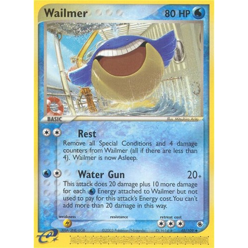 Wailmer 48/109 EX Ruby and Sapphire Uncommon Pokemon Card NEAR MINT TCG