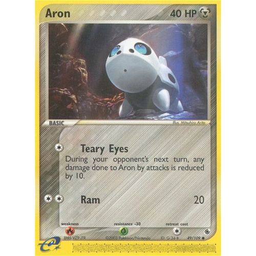 Aron 49/109 EX Ruby and Sapphire Common Pokemon Card NEAR MINT TCG