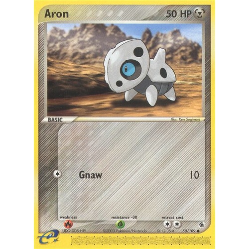 Aron 50/109 EX Ruby and Sapphire Common Pokemon Card NEAR MINT TCG