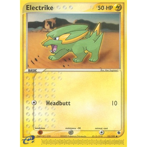 Electrike 52/109 EX Ruby and Sapphire Common Pokemon Card NEAR MINT TCG