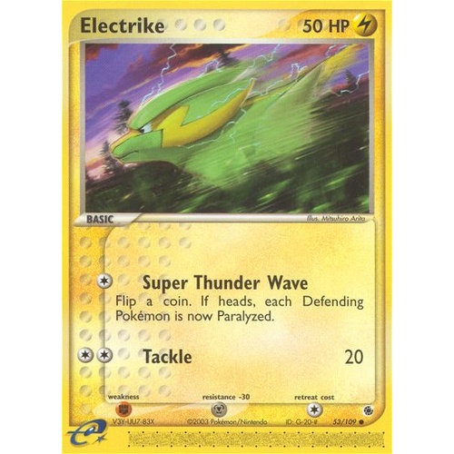 Electrike 53/109 EX Ruby and Sapphire Common Pokemon Card NEAR MINT TCG