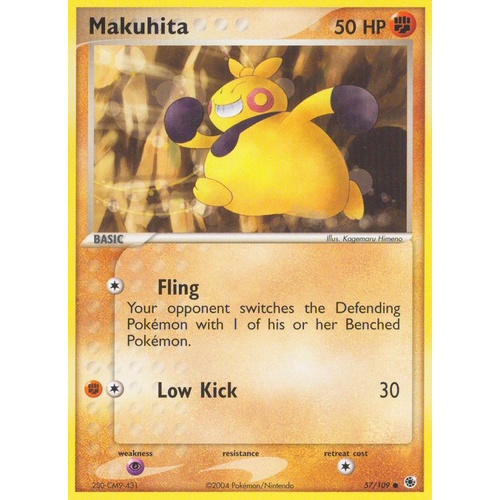 Makuhita 57/109 EX Ruby and Sapphire Common Pokemon Card NEAR MINT TCG