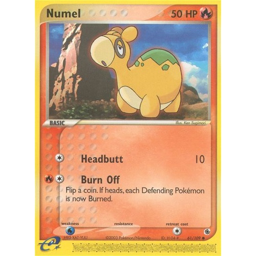 Numel 61/109 EX Ruby and Sapphire Common Pokemon Card NEAR MINT TCG