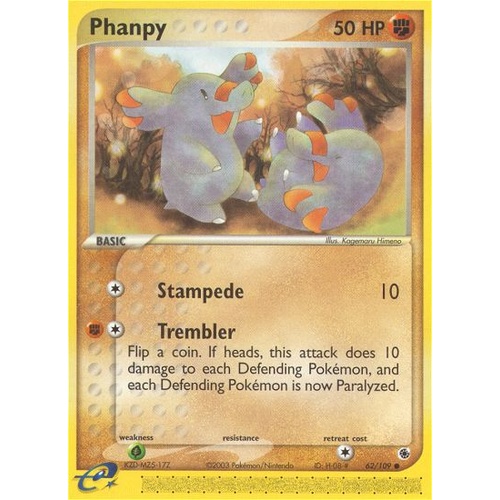 Phanpy 62/109 EX Ruby and Sapphire Common Pokemon Card NEAR MINT TCG