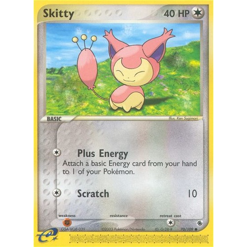 Skitty 70/109 EX Ruby and Sapphire Common Pokemon Card NEAR MINT TCG