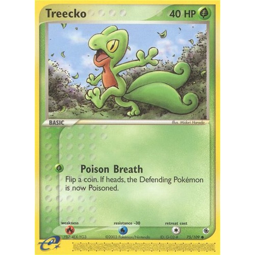 Treecko 75/109 EX Ruby and Sapphire Common Pokemon Card NEAR MINT TCG