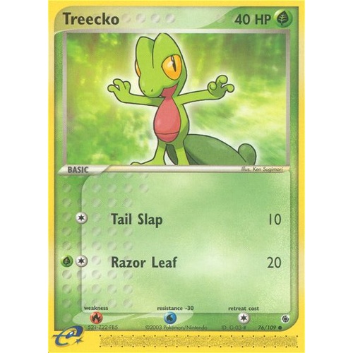 Treecko 76/109 EX Ruby and Sapphire Common Pokemon Card NEAR MINT TCG