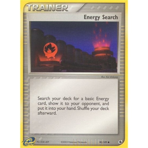 Energy Search 90/109 EX Ruby and Sapphire Common Trainer Pokemon Card NEAR MINT TCG