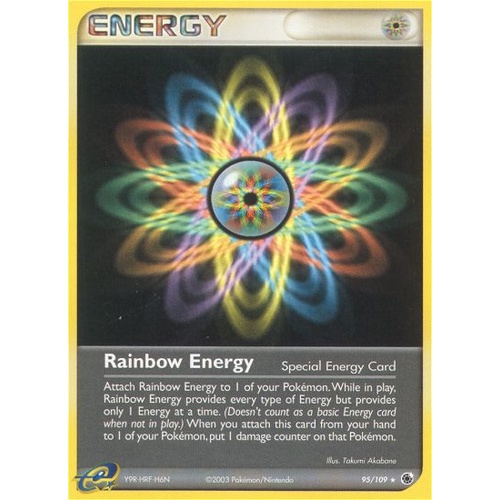 Rainbow Energy 95/109 EX Ruby and Sapphire Rare Pokemon Card NEAR MINT TCG