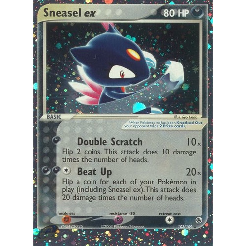 Sneasel EX 103/109 EX Ruby and Sapphire Holo Ultra Rare Pokemon Card NEAR MINT TCG