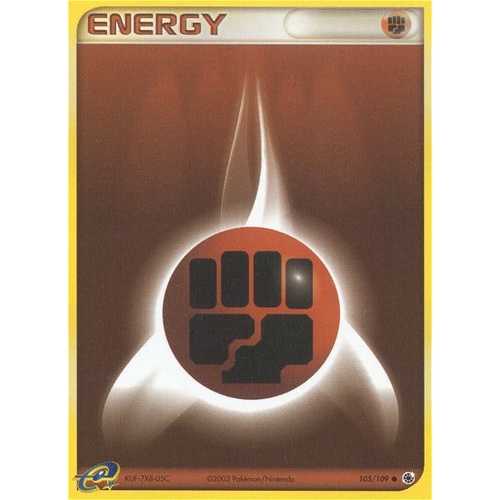 Fighting Energy 105/109 EX Ruby and Sapphire Common Pokemon Card NEAR MINT TCG