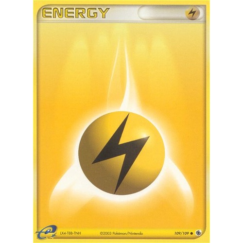Lightning Energy 109/109 EX Ruby and Sapphire Common Pokemon Card NEAR MINT TCG