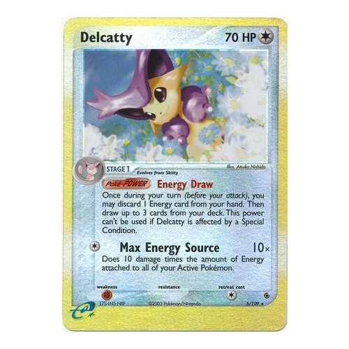 Delcatty 5/109 EX Ruby and Sapphire Reverse Holo Rare Pokemon Card NEAR MINT TCG