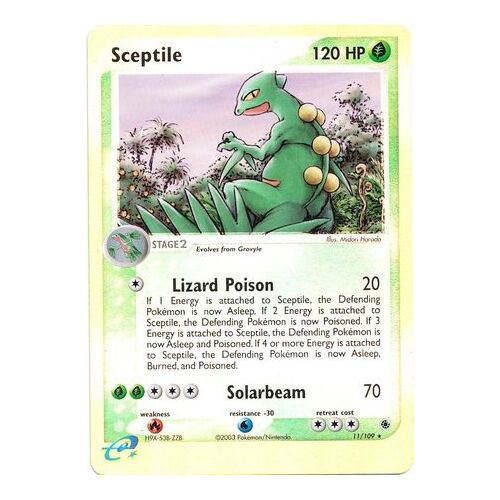 Sceptile 11/109 EX Ruby and Sapphire Reverse Holo Rare Pokemon Card NEAR MINT TCG