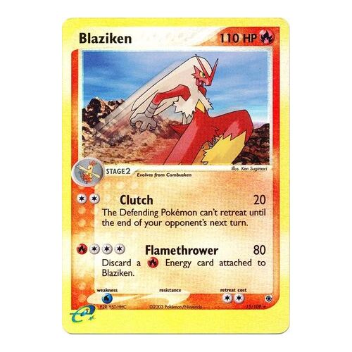 Blaziken 15/109 EX Ruby and Sapphire Reverse Holo Rare Pokemon Card NEAR MINT TCG
