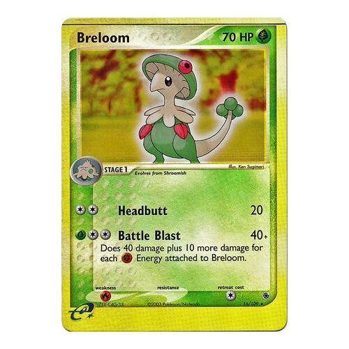Breloom 16/109 EX Ruby and Sapphire Reverse Holo Rare Pokemon Card NEAR MINT TCG
