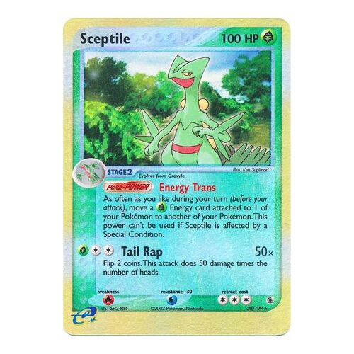 Sceptile 20/109 EX Ruby and Sapphire Reverse Holo Rare Pokemon Card NEAR MINT TCG