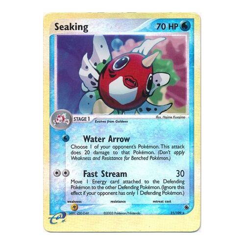 Seaking 21/109 EX Ruby and Sapphire Reverse Holo Rare Pokemon Card NEAR MINT TCG