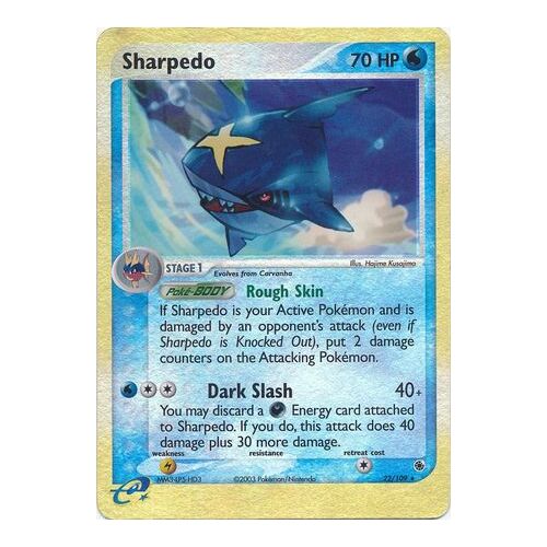 Sharpedo 22/109 EX Ruby and Sapphire Reverse Holo Rare Pokemon Card NEAR MINT TCG