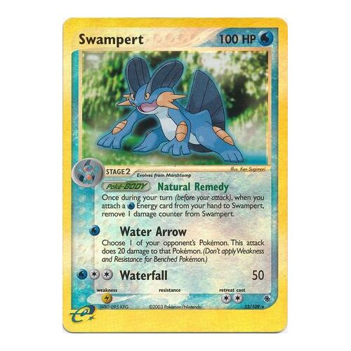 Swampert 23/109 EX Ruby and Sapphire Reverse Holo Rare Pokemon Card NEAR MINT TCG