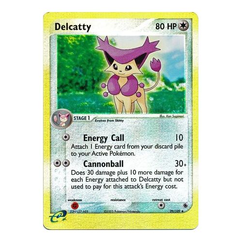 Delcatty 29/109 EX Ruby and Sapphire Reverse Holo Uncommon Pokemon Card NEAR MINT TCG