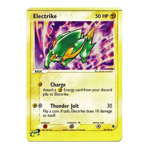Electrike 30/109 EX Ruby and Sapphire Reverse Holo Uncommon Pokemon Card NEAR MINT TCG