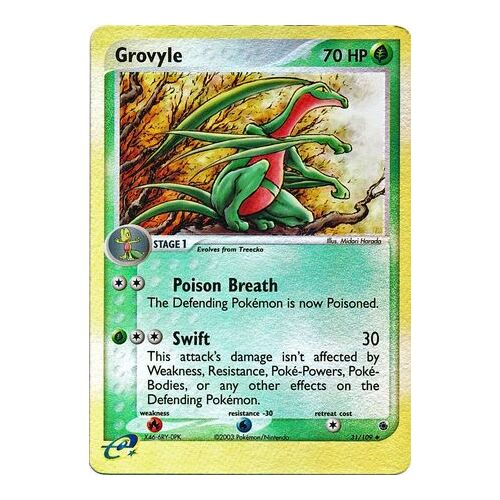 Grovyle 31/109 EX Ruby and Sapphire Reverse Holo Uncommon Pokemon Card NEAR MINT TCG