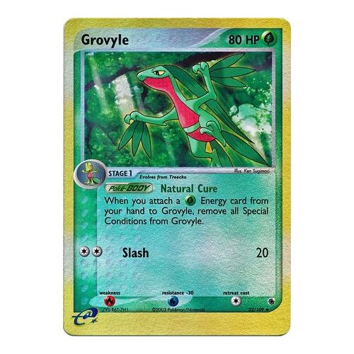 Grovyle 32/109 EX Ruby and Sapphire Reverse Holo Uncommon Pokemon Card NEAR MINT TCG