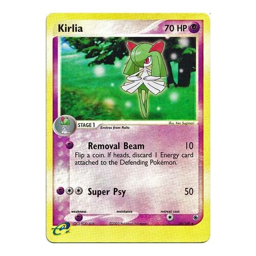 Kirlia 34/109 EX Ruby and Sapphire Reverse Holo Uncommon Pokemon Card NEAR MINT TCG