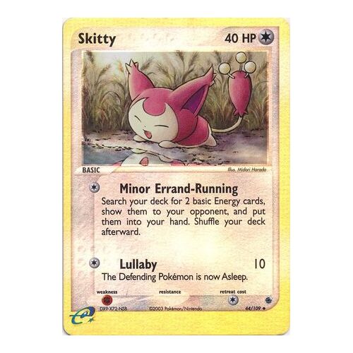 Skitty 44/109 EX Ruby and Sapphire Reverse Holo Uncommon Pokemon Card NEAR MINT TCG